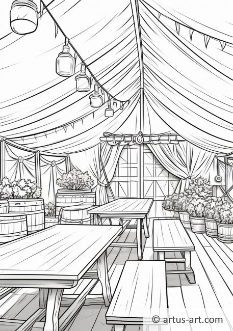 Beer Tent Interior Coloring Page